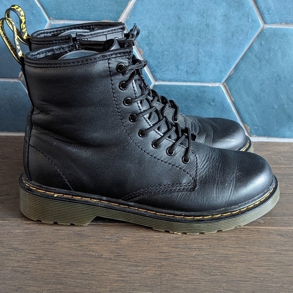 Dr. Martens 1460 J Leather Lace Up Zip Boots Bouncing Soles Size 4 - Picture 6 of 11